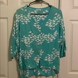 Ava sky button down blouse size S